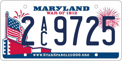 MD license plate 2AC9725