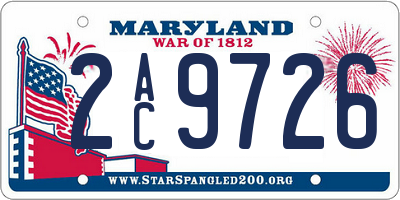 MD license plate 2AC9726