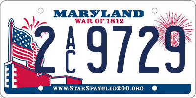 MD license plate 2AC9729