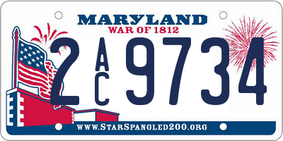 MD license plate 2AC9734