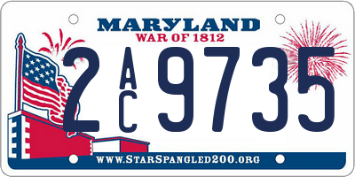 MD license plate 2AC9735
