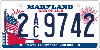 MD license plate 2AC9742