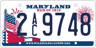 MD license plate 2AC9748