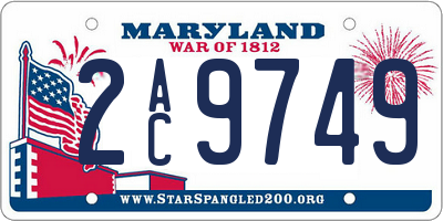 MD license plate 2AC9749