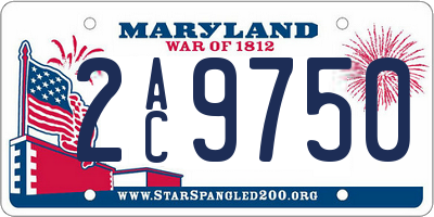 MD license plate 2AC9750