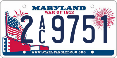 MD license plate 2AC9751