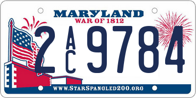 MD license plate 2AC9784
