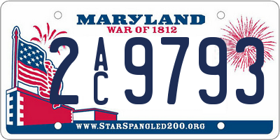 MD license plate 2AC9793