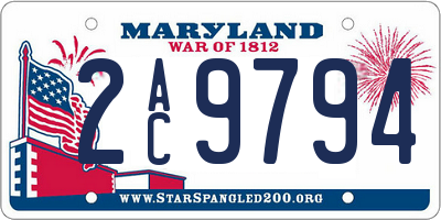 MD license plate 2AC9794
