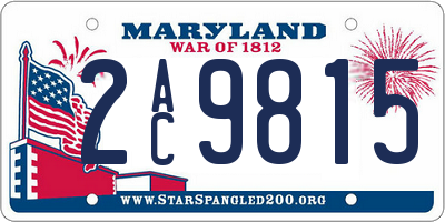 MD license plate 2AC9815