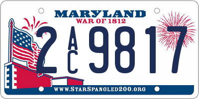 MD license plate 2AC9817
