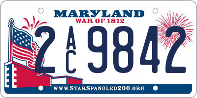 MD license plate 2AC9842