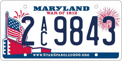 MD license plate 2AC9843