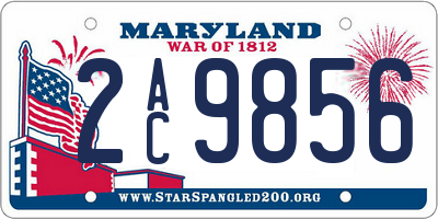 MD license plate 2AC9856