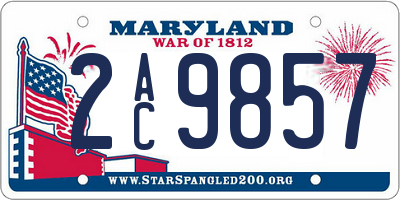 MD license plate 2AC9857