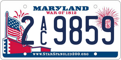 MD license plate 2AC9859
