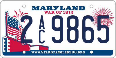 MD license plate 2AC9865