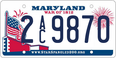 MD license plate 2AC9870