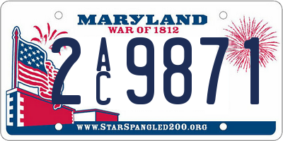 MD license plate 2AC9871