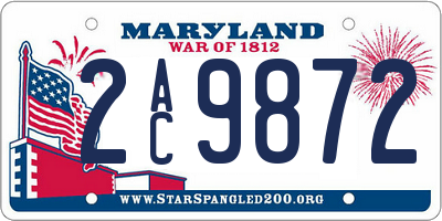 MD license plate 2AC9872