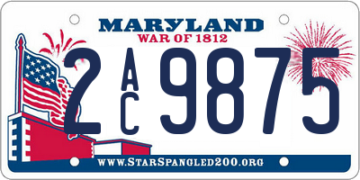 MD license plate 2AC9875
