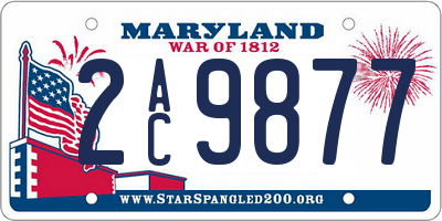MD license plate 2AC9877