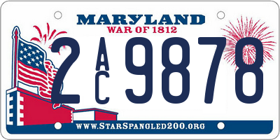 MD license plate 2AC9878