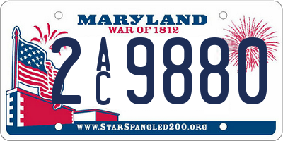 MD license plate 2AC9880