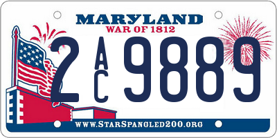 MD license plate 2AC9889