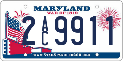 MD license plate 2AC9911