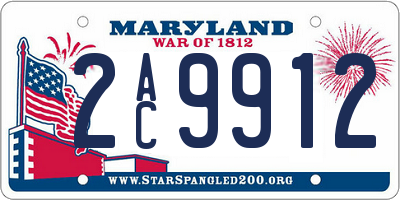 MD license plate 2AC9912
