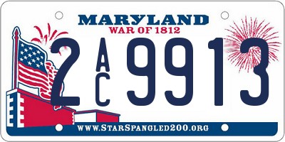 MD license plate 2AC9913