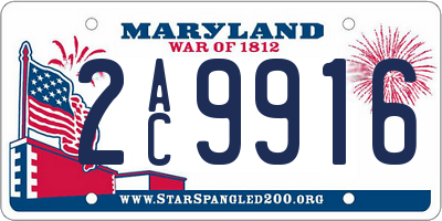 MD license plate 2AC9916