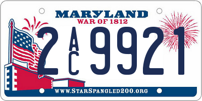 MD license plate 2AC9921