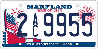 MD license plate 2AC9955