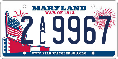 MD license plate 2AC9967