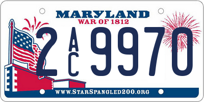 MD license plate 2AC9970