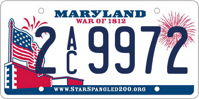 MD license plate 2AC9972