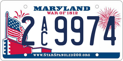 MD license plate 2AC9974