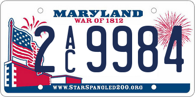 MD license plate 2AC9984