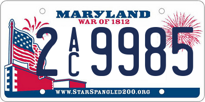 MD license plate 2AC9985