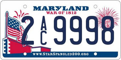 MD license plate 2AC9998