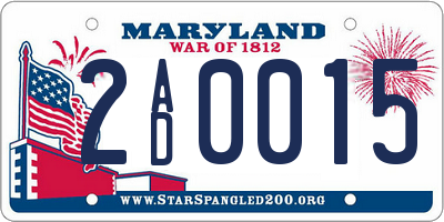 MD license plate 2AD0015