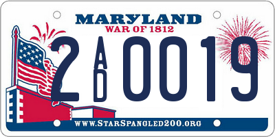 MD license plate 2AD0019