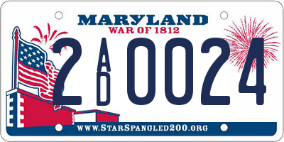 MD license plate 2AD0024
