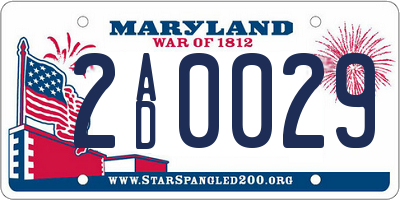MD license plate 2AD0029