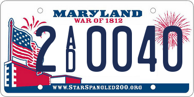 MD license plate 2AD0040