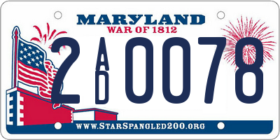 MD license plate 2AD0078