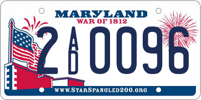 MD license plate 2AD0096