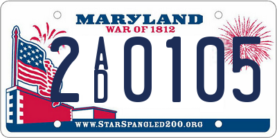 MD license plate 2AD0105